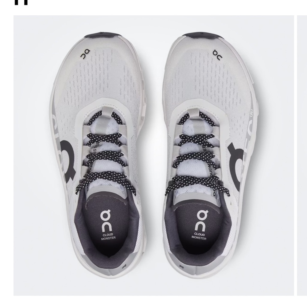 On Running Women’s  Cloudmonster Running Shoes - White and Black